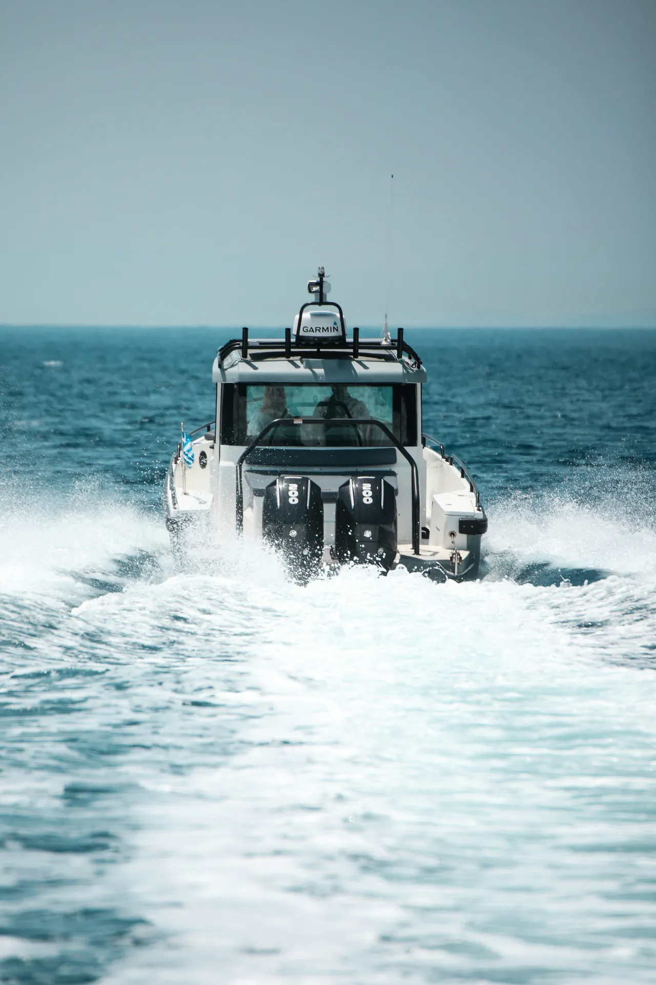 Commercial boat under power