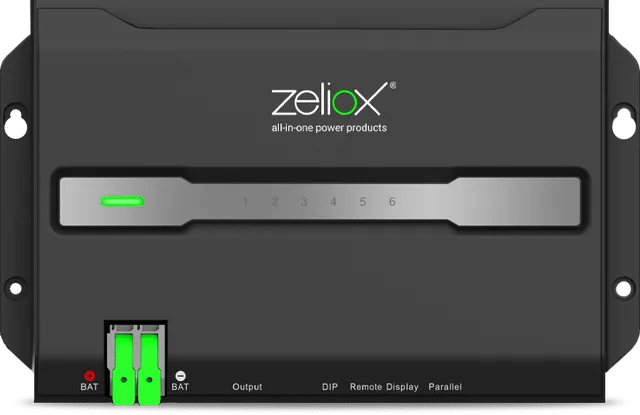 Zeliox ZCM6 six-channel power distribution module, front view